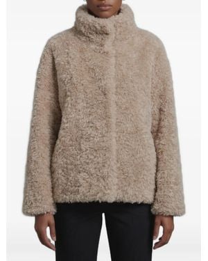 Herno Faux-Fur Stand-Up Collar Jacket - Brown