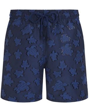 Vilebrequin Ronde Des Tortues Jacquard Swim Shorts - Blue