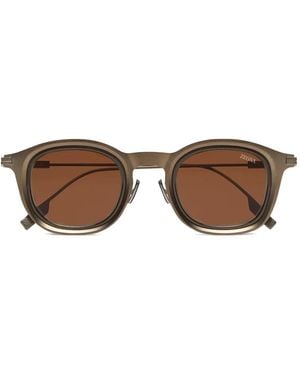 ZEGNA Round-Frame Sunglasses - Brown