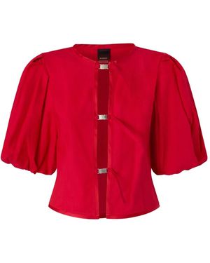 Pinko パフスリーブ クロップドトップ - レッド