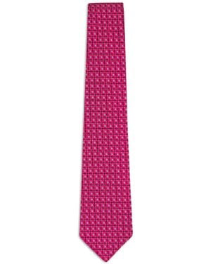 Kiton Geometric-Pattern Silk Tie - Pink