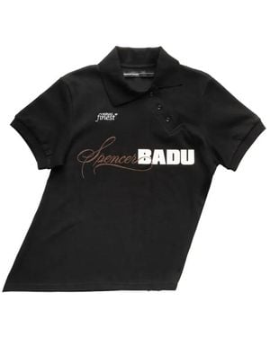 Spencer Badu Polo Asymétrique À Logo Imprimé - Black