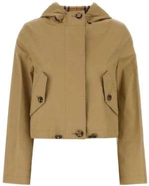Burberry Parka Corta De Tejido Gabardina - Neutro
