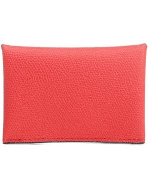 Valextra Textured leather card holder - Rojo
