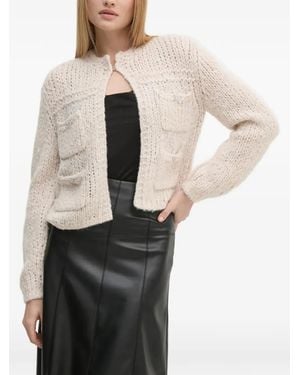 Ouí Pocket-Embellished Knit Cardigan - Natural