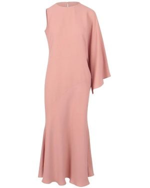 Gianluca Capannolo Asymmetric Cape-Sleeve Dress - Pink