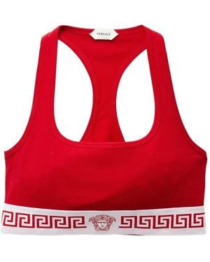 Versace Cotton-Jersey Bralette - Red