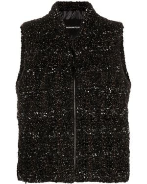 Fabiana Filippi Padded Bouclé Gilet - Black