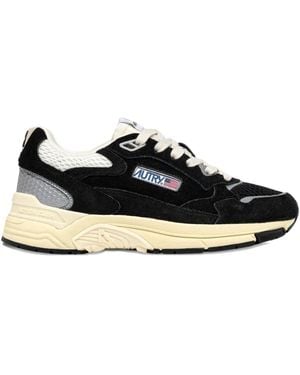 Autry Hyperway Suede Panelled Sneakers - Noir