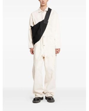 TAIGA TAKAHASHI Paint-Splatter Cotton Jumpsuit - White