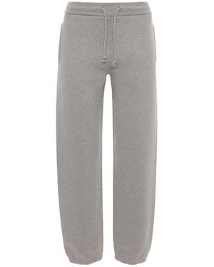 Victoria Beckham Logo-Embroidered Track Trousers - Grey
