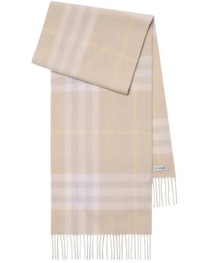 Burberry Check Cashmere Scarf - Natural