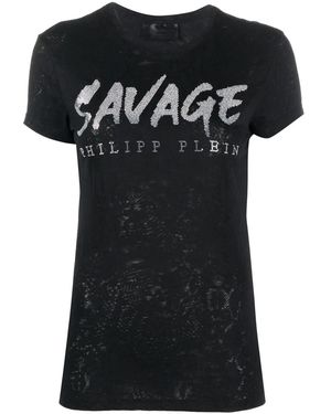 Philipp Plein Sequin-Design Cotton T-Shirt - Black