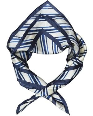 Weekend by Maxmara Stripe-Print Silk Scarf - Blue