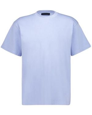Prada Triangle-Patch Crew-Neck T-Shirt - Blue