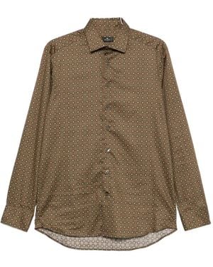 Etro Geometric-Print Long-Sleeve Shirt - Natural