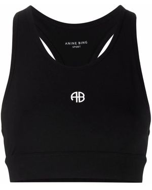 Anine Bing Sujetador deportivo con logo - Negro