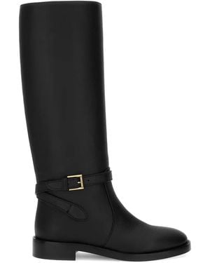 Gianvito Rossi Buckle-Strap Knee-High Boots - Black