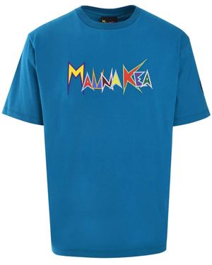 Mauna Kea Heritage Macro Logo-Embroidered T-Shirt - Blue