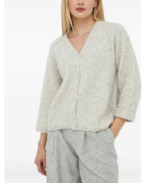 American Vintage V-Neck Button Cardigan - Gray
