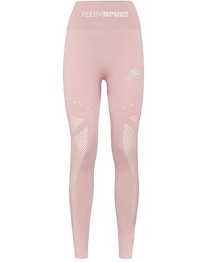 Philipp Plein Leggings Senza Cuciture Con Inserti - Rosa
