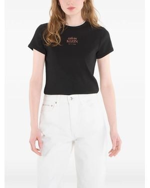 Calvin Klein Logo-Print T-Shirt - Black