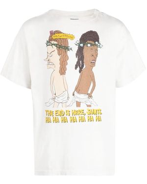 SAINT Mxxxxxx Graphic-Print Cotton T-Shirt - White
