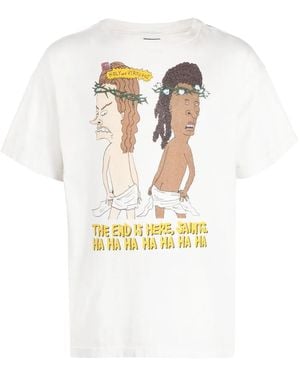 SAINT Mxxxxxx Graphic-Print Cotton T-Shirt - White