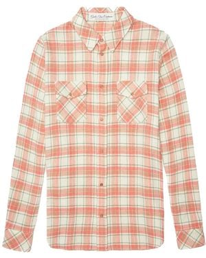 God's True Cashmere Check-Print Cashmere Overshirt - Pink