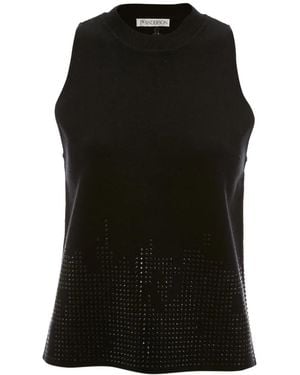 JW Anderson Studded Knitted Tank Top - Black