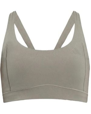 adidas X Entire Studios Optime Logo-Detail Sports Bra - Grey