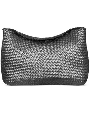 Dragon Diffusion Santa Marta Woven Leather Shoulder Bag - Grey