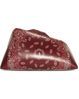 The Attico Small Paisley-print Leather Clutch - Red