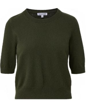 Veronica Beard Shana Short-Sleeve Sweater - Green