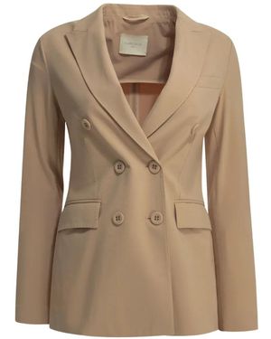 Circolo 1901 Double-Breasted Peak-Lapel Coat - Natural
