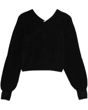 Iceberg V-Neck Knitted Sweater - Black