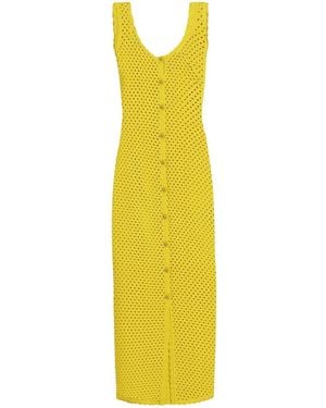 Dolce & Gabbana Crochet-Knit Midi Dress - Yellow