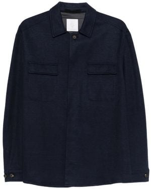 Eleventy Patch Pocket Over Shirt Jacket - Blue