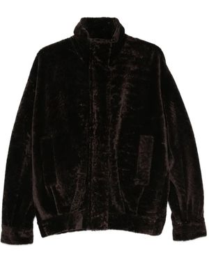 Arma Paula High-Neck Shearling Jacket - Black