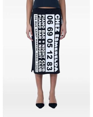 VAQUERA Chez Esmerelda Midirock mit grafischem Print - Schwarz