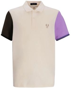 Comme des Garçons Poloshirt in Colour-Block-Optik - Natur
