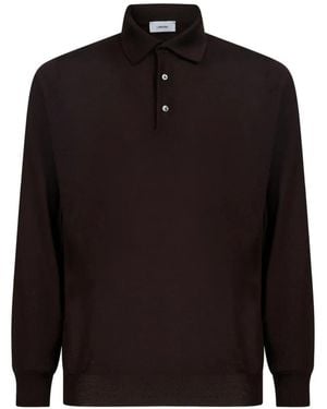 Lardini Long-Sleeve Polo Shirt - Black