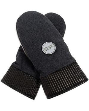 Giorgio Armani Neve Virgin-Wool And Nappa-Leather Gloves - Blue
