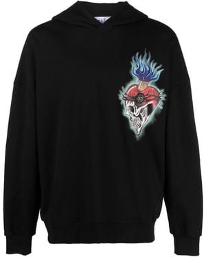 Philipp Plein Love Graphic-Print Hoodie - Black