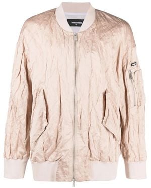 DSquared² Crinkled-Effect Cotton Jacket - Pink