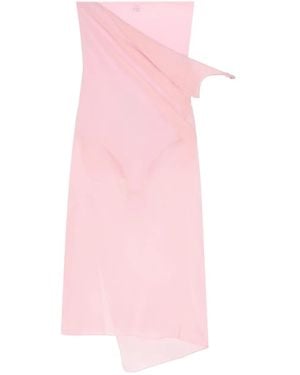 Courreges Draped Jersey Bustier Dress - Pink