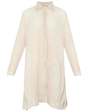 GONGDID DESIGN Crinkled-Effect Mini Shirt Dress - White