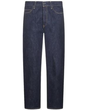 Carhartt Logo-Patch Straight-Leg Jeans - Blue