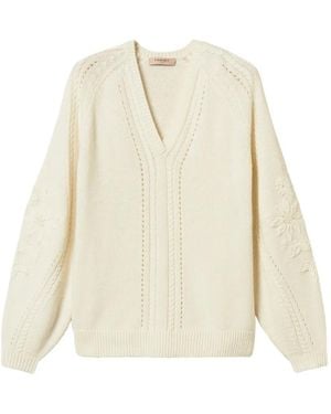 Twinset Wool Blend Jumper With Embroidery - White