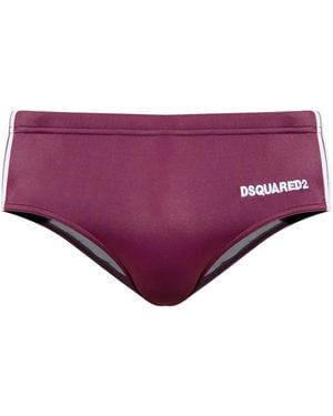 DSquared² Costume Da Bagno Con Banda Laterale - Viola